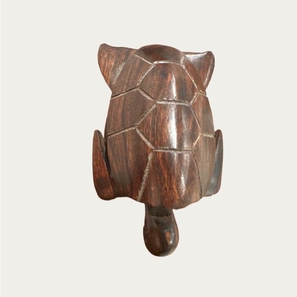 Handcrafted Wooden Turtle Figurine - Picture 5 of 7